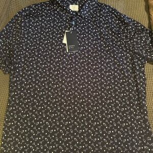 Crown & Ivy Men's Dark Blue Geometric Shirt